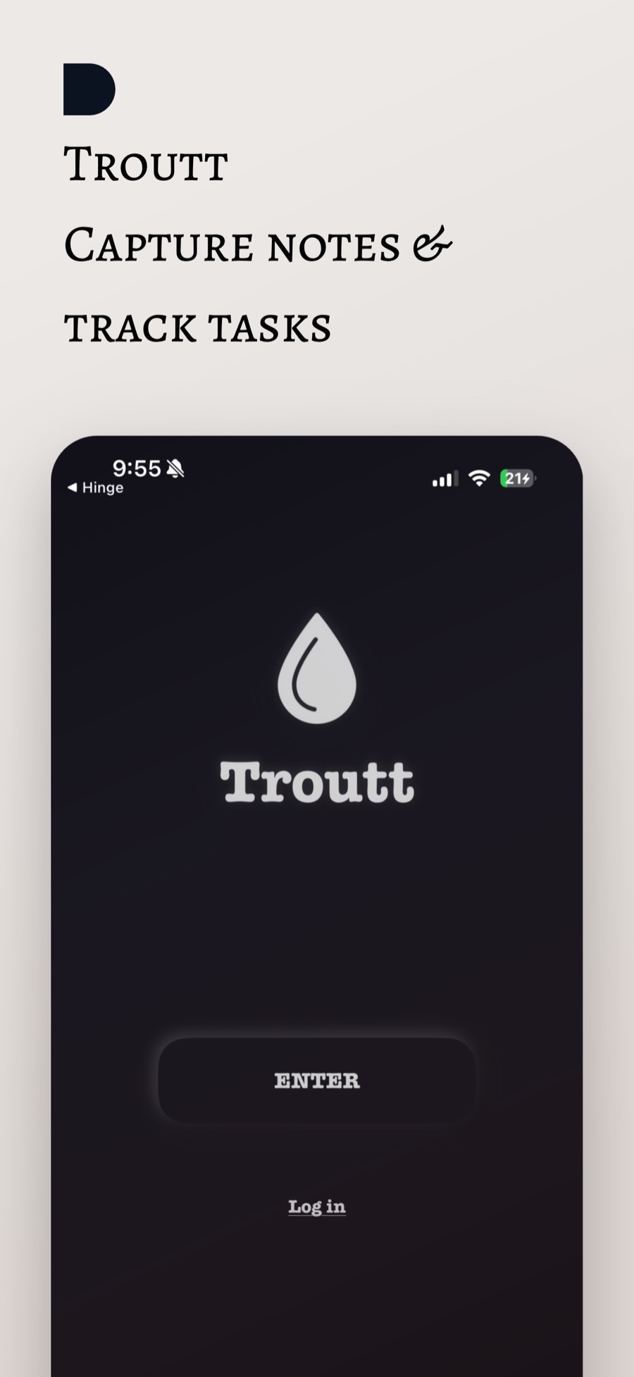 Troutt enter screen